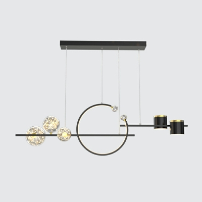 5-Light Pendant Lighting Simple Style Circle Shape Metal Hanging Ceiling Light