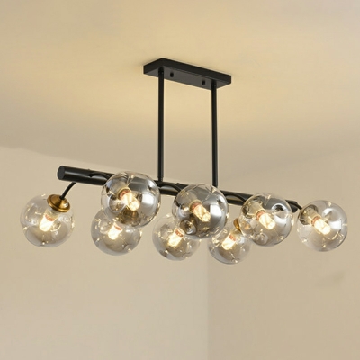8-Light Hanging Pendant Lights Industrial Style Sphere Shape Metal Island Lighting Ideas