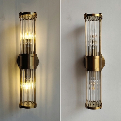 American Style Industrial Crystal Wall Lamp Minimalist Full Copper Glass Vanity Lights