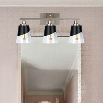 Contemporary Cone Wall Mounted Vanity Lights Metal and Glass Vanity Mirror Lights