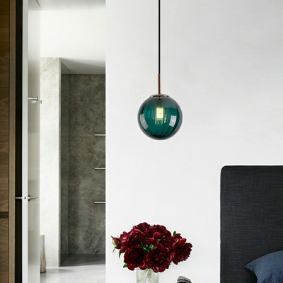 Globe Pendant Light Industrial Style Glass Ceiling Lamps for Living Room