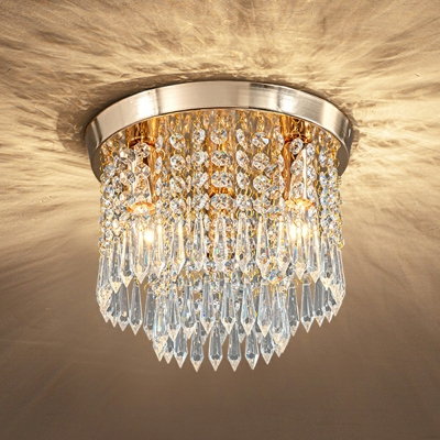 Hallway Porch Flush Light Fixtures Modern Nordic Style Crystal Ceiling Mounted Lights