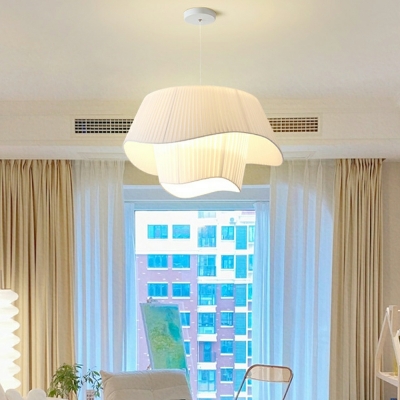 Modern Fabric Chandelier Unique Shade Hanging Light for Living Room Dining Room