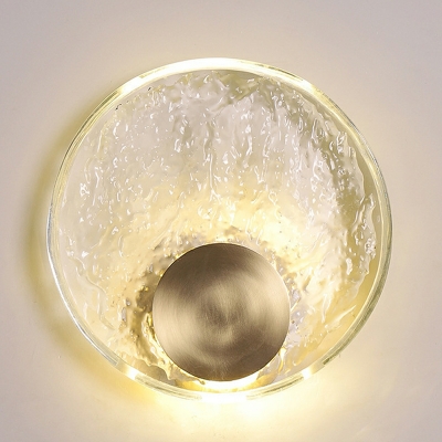 Round Crystal Wall Mounted Light Fixture Modern Wall Sconce Lighting for Bedroom