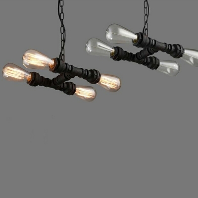 Vintage Retro Island Light Fixture Iron Water Pipes Pendant Light for Bar Dining Room