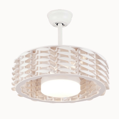 1-Light Ceiling Pendant Light Fan Minimalism Style Cage Shape Metal Hanging Lamp Kit