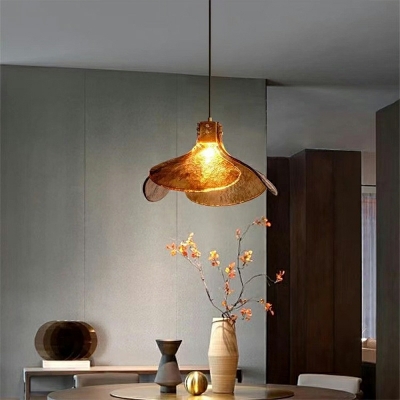 1-Light Ceiling Pendant Light Modern Style Cone Shape Glass Hanging Lamp Kit