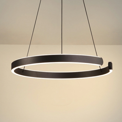 Contemporary Circle Ring Chandelier Lighting Aluminum Linear Chandelier Fixture for Living Room