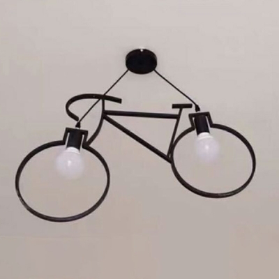 Creative Bicycle Shape Chandelier Modern Minimalist Wrought Iron Chandelier