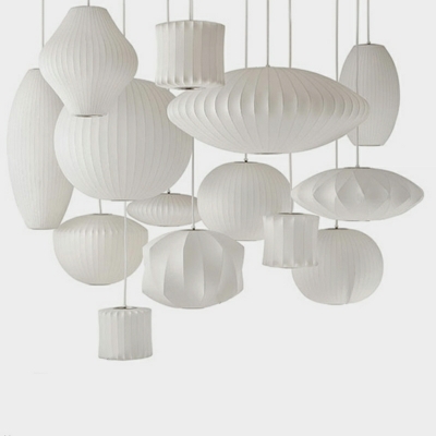 Japanese Style Silk Ceiling Pendant Modern Lantern Single Pendant for Dining Room