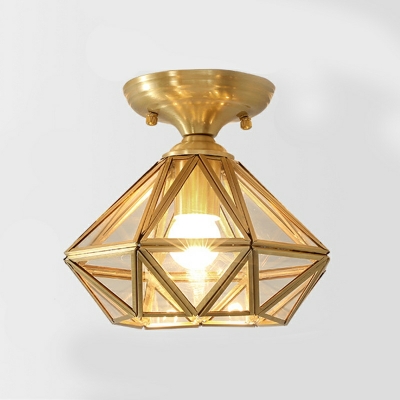 Mid-Century Design Geometric Semi Flush Mount Ceiling Light Glass Ceiling Pendant Light