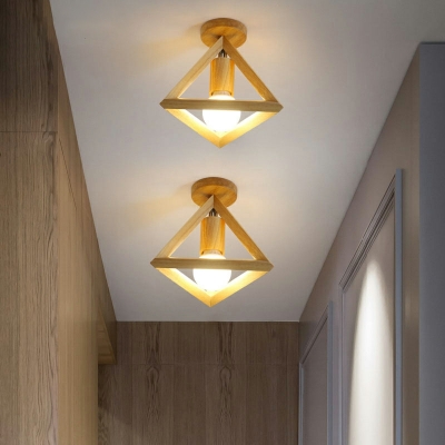 Minimalistic Geometric Semi Flush Ceiling Lights Wood Semi Flush Ceiling Light Fixtures