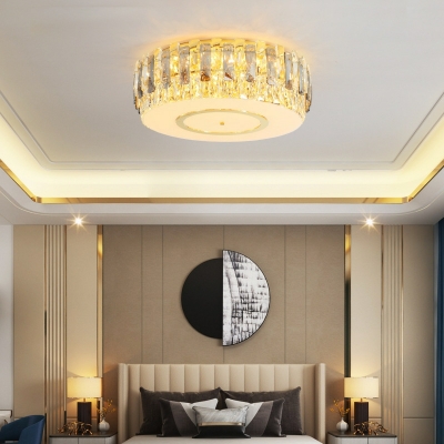 Modern Flush Mount Ceiling Chandelier Crystal Ceiling Light Fixture for Living Room