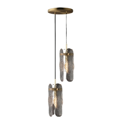 1-Light Ceiling Pendant Light Modern Style Geometric Shape Glass Hanging Lamps Kit