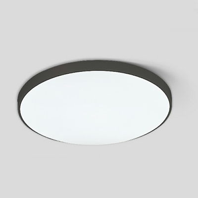 1-Light Flush Chandelier Simplistic Style Round Shape Metal Ceiling Light