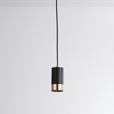 1-Light Hanging Ceiling Lights Modern Style Cylinder Shape Metal Pendant Lighting