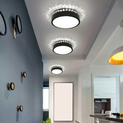 2-Light Ceiling Mount Light Fixture Minimalist Style Cylinder Shape Metal Flushmount Lighting