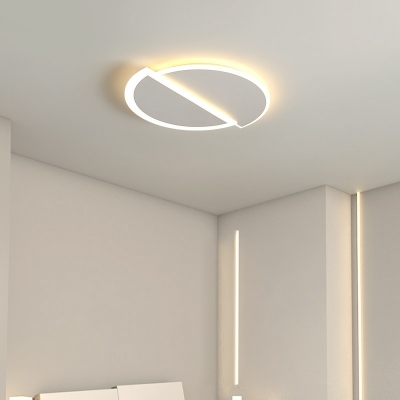 2-Light Flush Light Fixtures Modernist Style Round Shape Metal Ceiling Mounted Lights