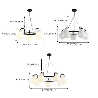 Drop Lamps Modern Style Glass Suspension Pendant Light for Living Room