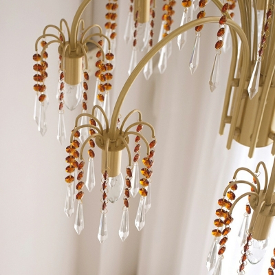 Elegant Crystal Chandelier Light Fixtures Modern Ceiling Pendant Light for Living Room