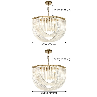Light Luxury Geometric Chandelier Creative Glass Hanging Light for Dining Room