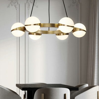 Metal and Glass Chandelier Pendant Light Modern Hanging Ceiling Lights for Living Room