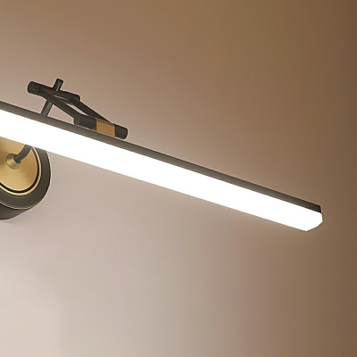 Modern Copper Led Bathroom Lighting with Linear Acrylic Shade Wall Mount Light in Natural Light
