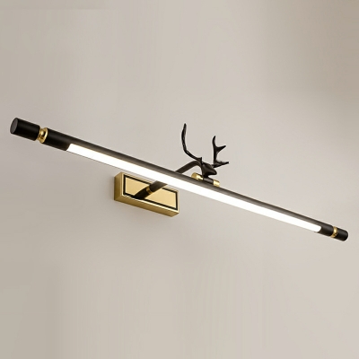 Modern Led Bathroom Lighting  Linear Iron and Copper Wall Mount Light in Natural Light
