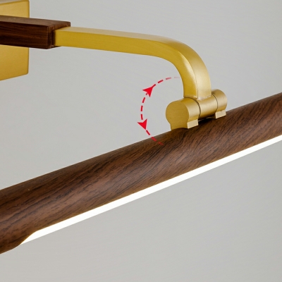 Modern Led Bathroom Lighting with Linear Walnut Shade Wall Mount Light in Natural Light