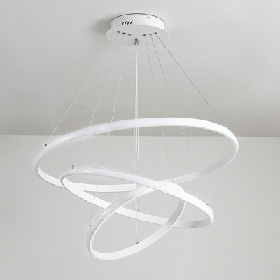 Multilayers Pendant Lighting Aluminum Round Ring Suspension Light for Living Room