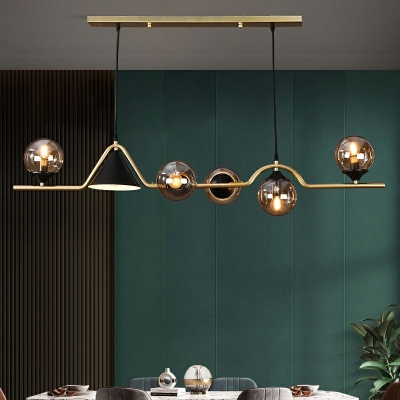 Pendant Lighting Fixtures Post-modern Style Sphere Shape Metal Hanging Island Lights
