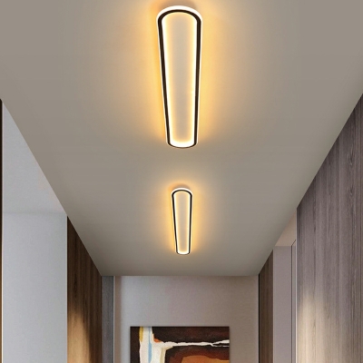 1 Light Flush Light Fixtures Minimalist Style Oval Shape Metal Ceiling Mounted Lights