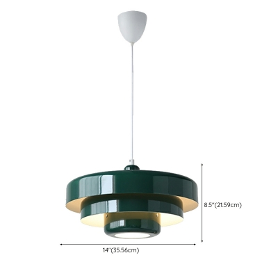 1-Light Hanging Ceiling Light Modern Style Geometric Shape Metal Pendant Lights