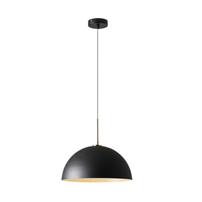 1 Light Hanging Ceiling Lights Modern Dome Shape Metal Pendant Lamps
