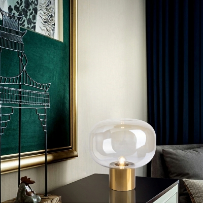 1-Light Table Lamp Minimalism Style Geometric Shape Metal Nightstand Lamps