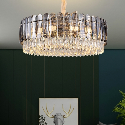 12-Light Chandelier Lights Modernist Style Geometric Shape Crystal Hanging Ceiling Light