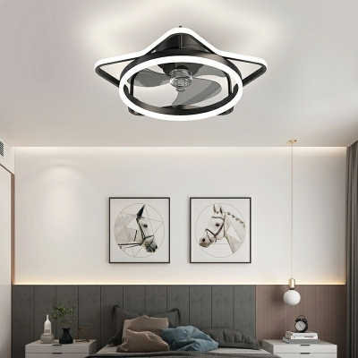 2-Light Flush Light Fixtures Kids Style Fan Shape Metal Ceiling Mounted Lights