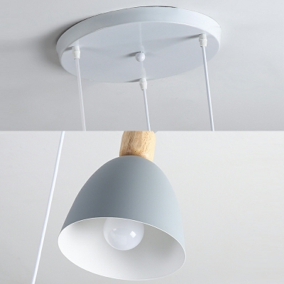 3-Light Hanging Ceiling Lights Simplistic Style Bell Shape Metal Pendant Lamps