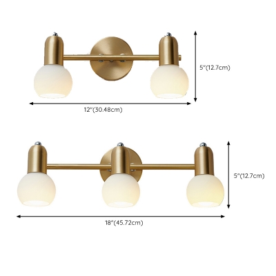 3-Light Sconce Lights Industrail Style Globe Shape Metal Wall Lighting Fixtures
