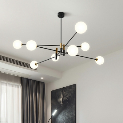 8-Light Chandelier Lights Modernist Style Globe Shape Metal Hanging Ceiling Lights