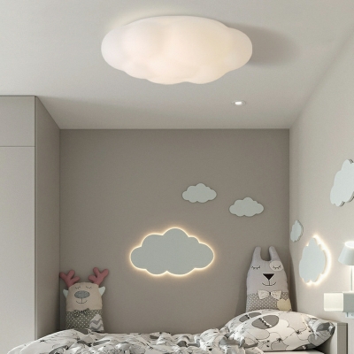 Cloud Ceiling Lamp Modern Style Plastic Flush Mount Led Lights for Kid's Room