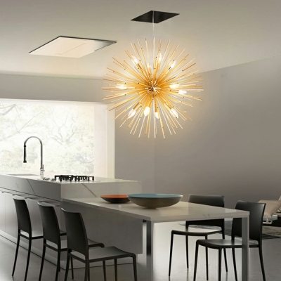 Metal Globe Ceiling Pendant Light Modern Hanging Chandelier for Living Room
