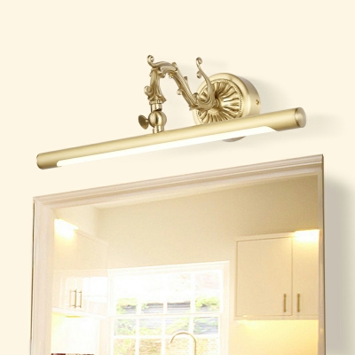 Modern Brass Led Bathroom Lighting with Linear Acrylic Shade Wall Mount Light
