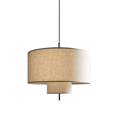 Modern Fabric Chandelier Drum Shade Hanging Light for Living Room Dining Room