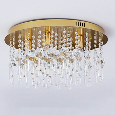 Modern Light Luxury Flush Mount Lights Crystal Gold Ceiling Lamp for Wedding Room