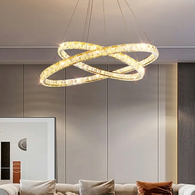 Multi-layer Crystal Chandelier Lights Contemporary Style Light luxury Hanging Ceiling Light