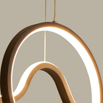 Nordic Creative Line Island Lamp Modern Minimalist LED Pendant Lamp for Bar