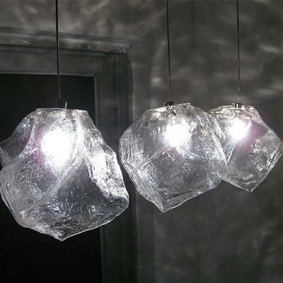 Nordic Personality Art Pendant Creative Ice Glass Hanging Lights for Bar Restaurant