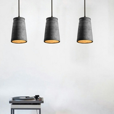 Nordic Retro Art Single Pendant Creative Geometric Cement Hanging Lamp