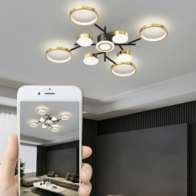 Round Flush Mount Fixture Modern Style Acrylic Flush Mount Lamps for Bedroom